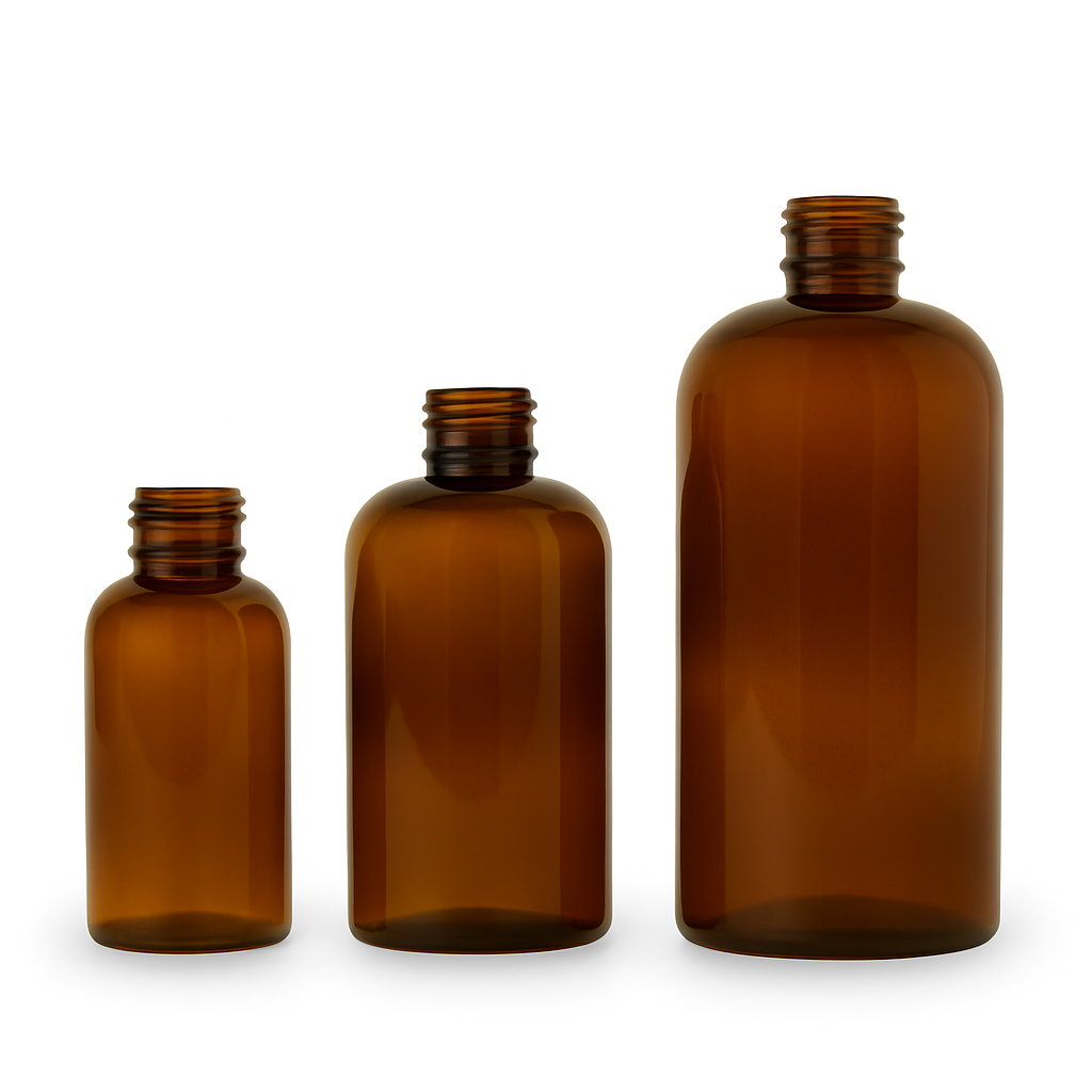 Amber PET Boston Round Bottle Sample