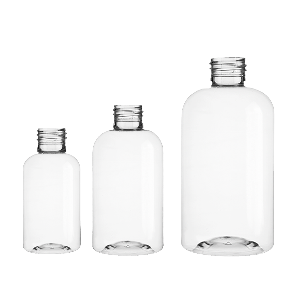 Clear PET Boston Round Bottle Sample